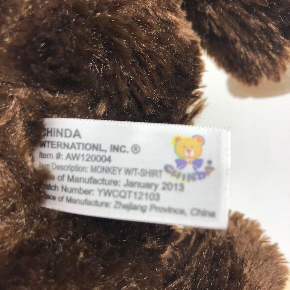 Chinda Brown Hear No Evil Monkey Chimp Plush Stuffed Animal Soft Toy Medium 12" - Picture 6 of 6